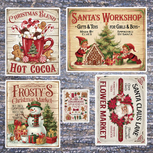 Pegatina Navidades de estilo vintage