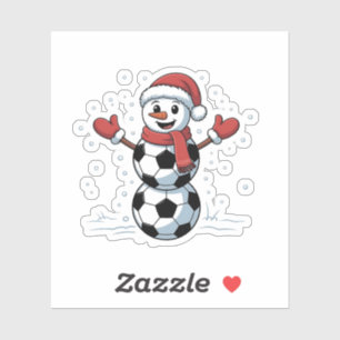 Pegatina Navidades de fútbol de snowman Santa Baseball Spor