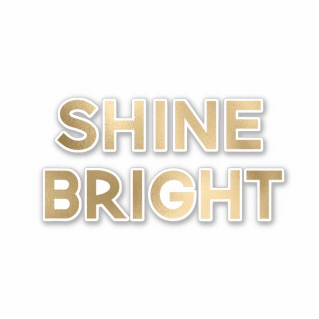 Pegatina Navidades de Gold Glam Shine Bright (Anverso)