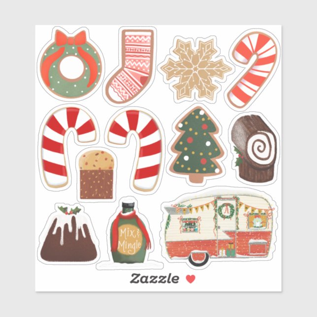 Pegatina Navidades de Ilustraciones Becky Nimoy en vacacion (Hoja)
