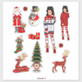 Pegatina Navidades de invierno Sweater Cute Xmas Pajamas