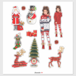 Pegatina Navidades de invierno Sweater Cute Xmas Pajamas