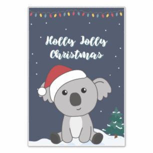Pegatina Navidades de Koala Nieve Animales de Invierno Koal