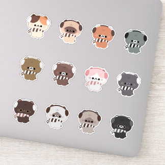 Pegatina Navidades de la Caída de Invierno de los Gatos