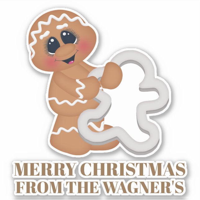 Pegatina Navidades de la cocina cocinando galletas de lata  (Anverso)