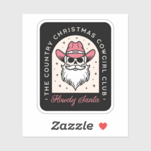 Pegatina Navidades de la discoteca Howdy Santa Country Cowg