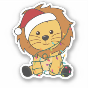 Pegatina Navidades de leones niegan a los animales de invie