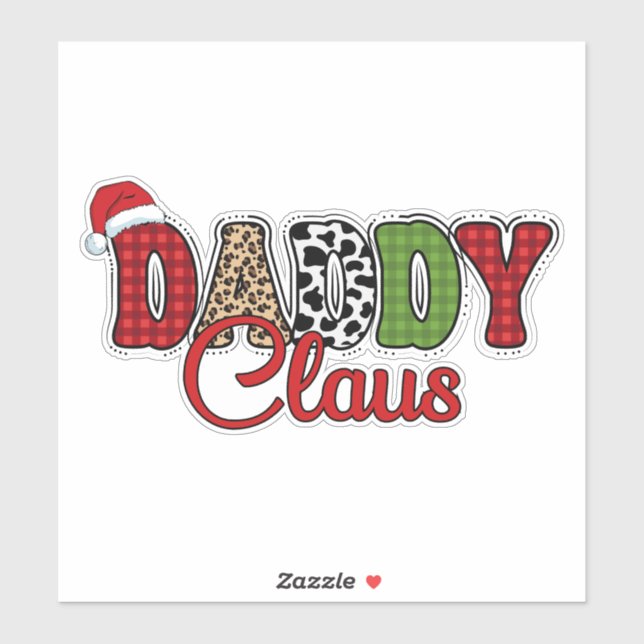 Pegatina Navidades de Mama Claus Plaid Text Design-50095 (Hoja)