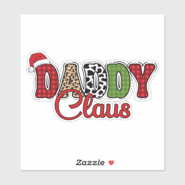 Pegatina Navidades de Mama Claus Plaid Text Design-50095 (Hoja)