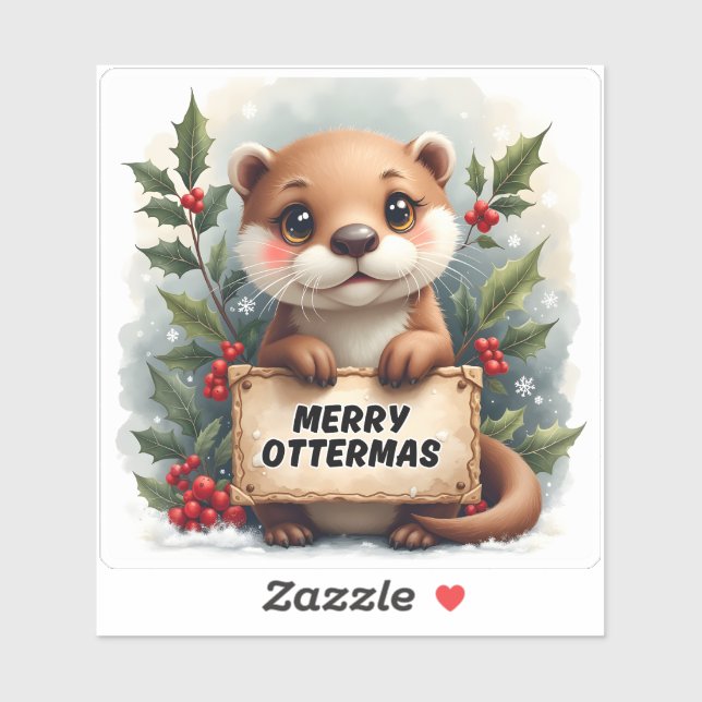Pegatina Navidades de Merry Ottermas (Hoja)