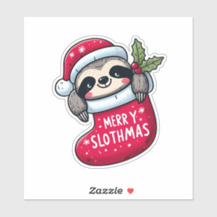 Pegatina Navidades de "Merry Slothmas"
