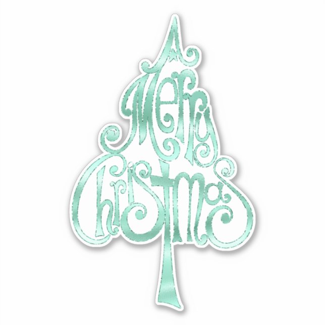 Pegatina Navidades de Mint Green Glam (Anverso)