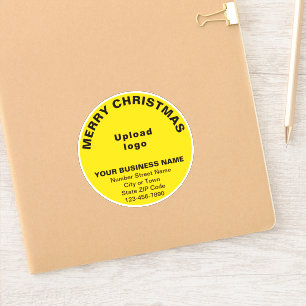 Pegatina Navidades de negocios saludan a Vinyl redondo amar