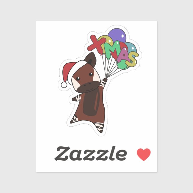 Pegatina Navidades de Okapi Nieve Animales De Invierno De O (Hoja)