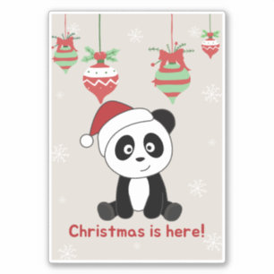 Pegatina Navidades de Panda Nieve Animales De Invierno Pand