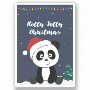 Pegatina Navidades de Panda Nieve Animales De Invierno Pand