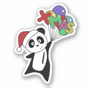 Pegatina Navidades de Panda Nieve Animales De Invierno Pand