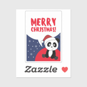 Pegatina Navidades de Panda Nieve Animales De Invierno Pand
