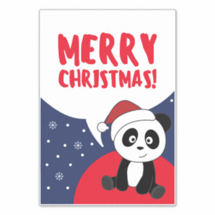Pegatina Navidades de Panda Nieve Animales De Invierno Pand