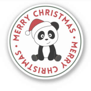 Pegatina Navidades de Panda Nieve Animales De Invierno Pand