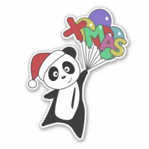 Pegatina Navidades de Panda Nieve Animales De Invierno Pand
