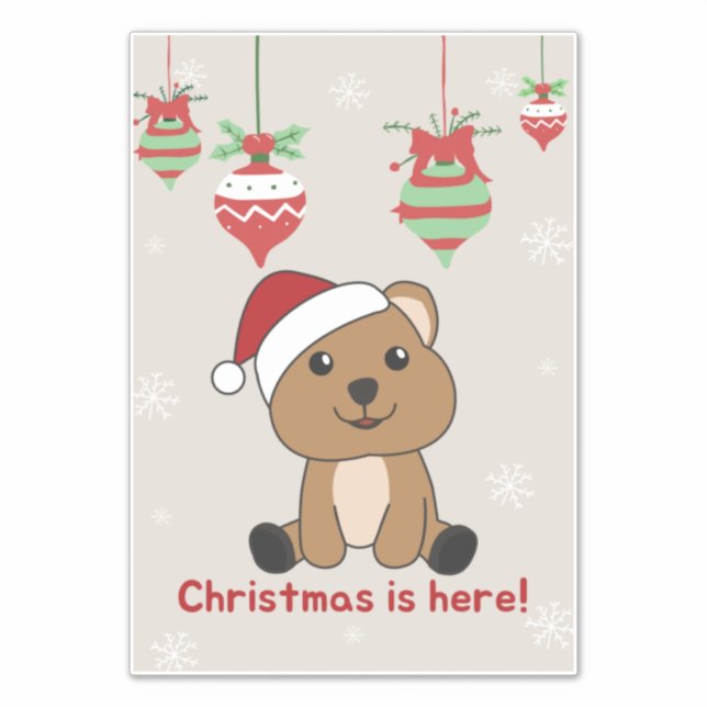 Pegatina Navidades de Quokka Nieve Animales De Invierno Pal (Anverso)