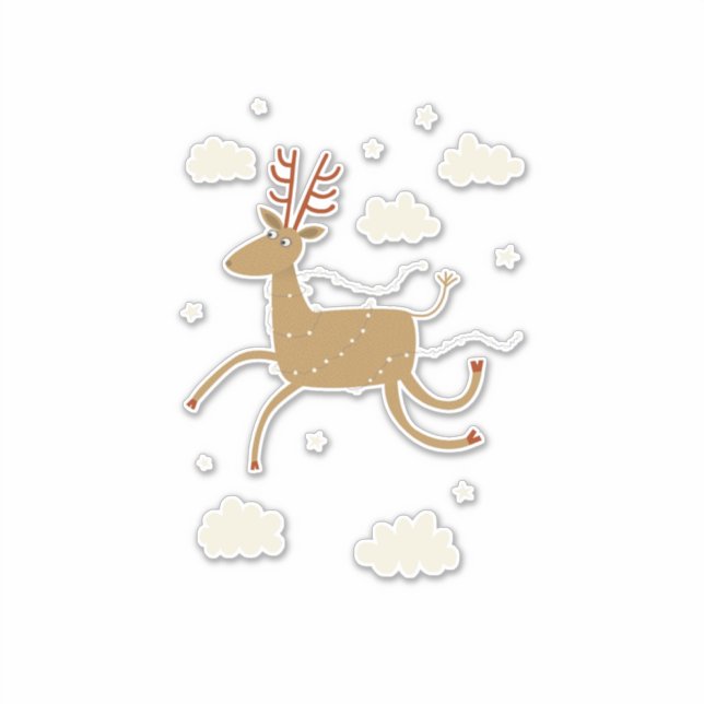Pegatina Navidades de renos (Anverso)