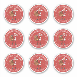 Pegatina navidades de rifles de santa, cosecha roja de vaca