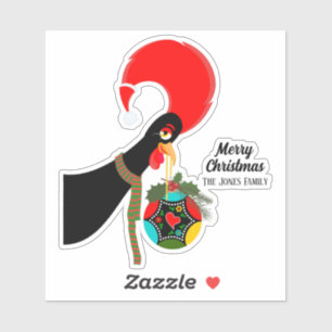 Pegatina Navidades de Rooster Holly en Portugal bauble
