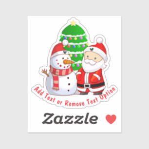 Pegatina Navidades de Santa Claus y Snowman