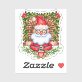 Pegatina Navidades de Santa Namaste Yoga Pose Vinyl