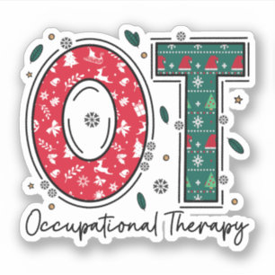 Pegatina Navidades de Terapia Ocupacional, Navidades de OTA