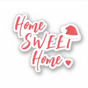 Pegatina Navidades de vacaciones hogar dulce hogar Santa ha