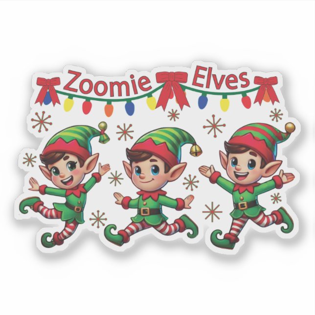Pegatina Navidades de Zoomie Elves (Anverso)