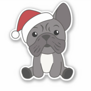 Pegatina Navidades del Bulldog francés niegan animales de i