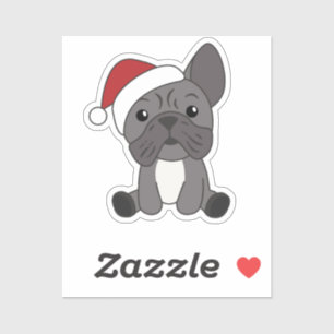 Pegatina Navidades del Bulldog francés niegan animales de i