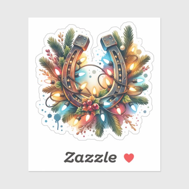 Pegatina Navidades del Herradura Rustica del País y Occiden (Hoja)