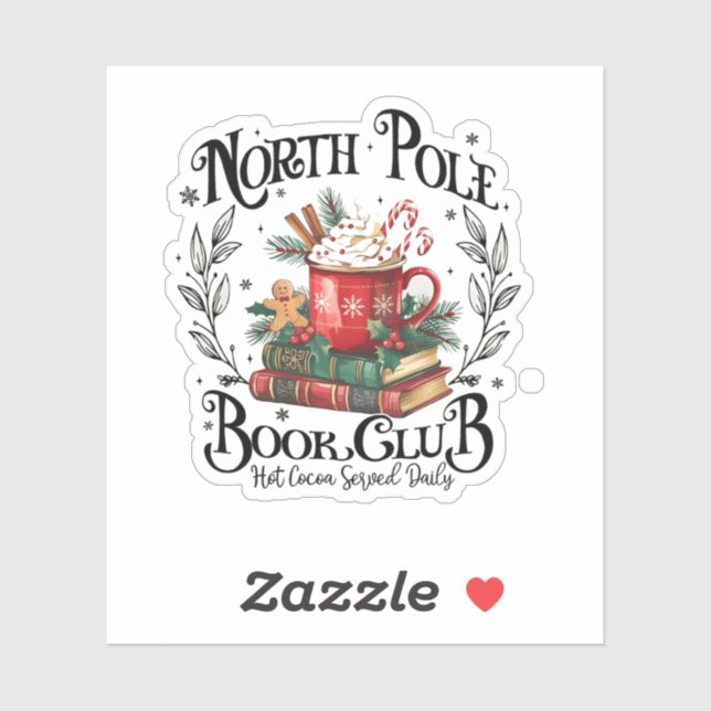 Pegatina Navidades del North Pole Book Club (Hoja)