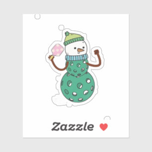 Pegatina Navidades divertidos de Snowman sobre el fútbol fe