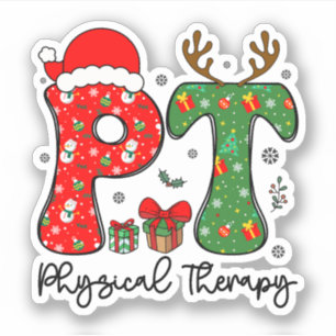 Pegatina Navidades divertidos de terapia física Santa Hat P