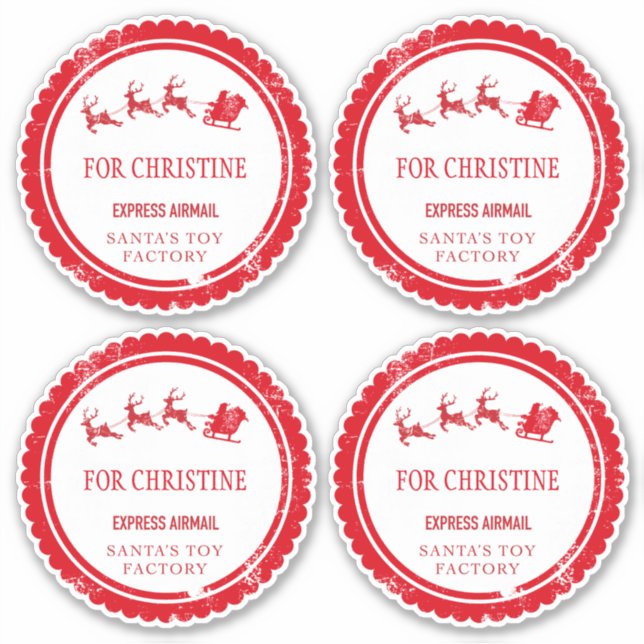 Pegatina Navidades envían correo desde la entrega del Polo  (Anverso)