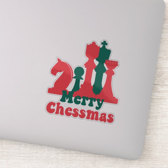 Pegatina Navidades estrategia piezas de ajedrez juego de me (Detalle)