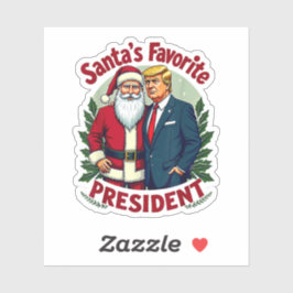 Pegatina Navidades favoritos del presidente de Santa Claus,