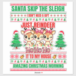 Pegatina Navidades Feliz Navidad Por Regalos Renos