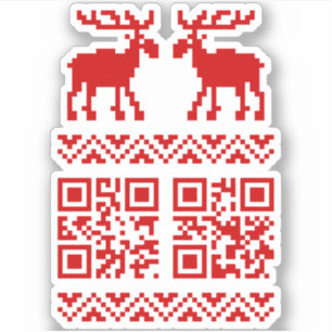 Pegatina ¡Navidades feos sudan el código QR Feliz Año Nuevo