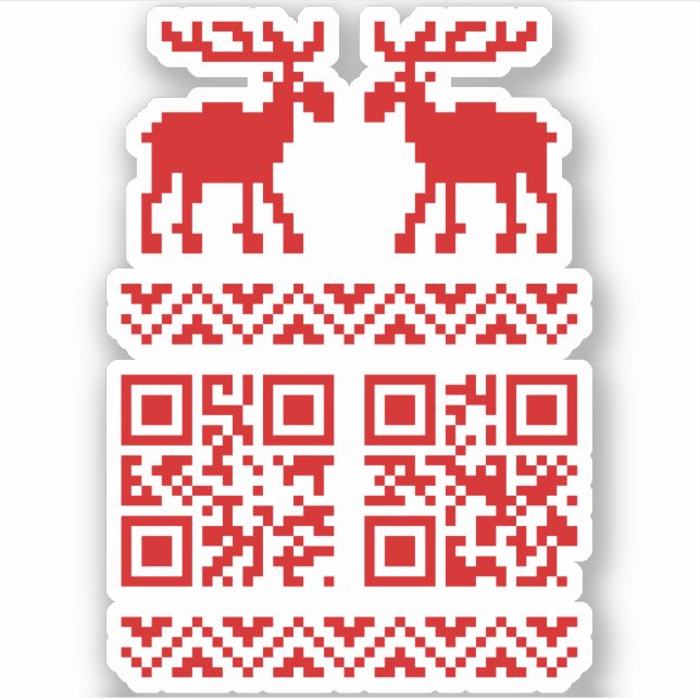 Pegatina ¡Navidades feos sudan el código QR Feliz Año Nuevo (Anverso)