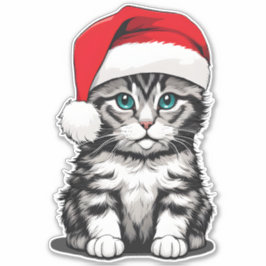 Pegatina Navidades gatitos