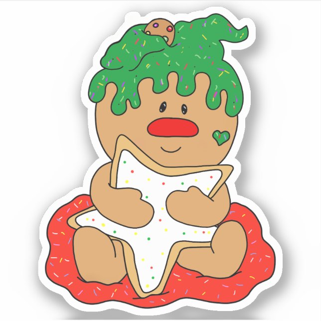 Pegatina Navidades Gingerbread Baby Cookie (Anverso)