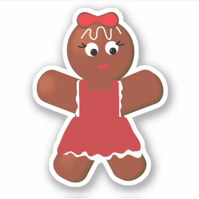 Pegatina Navidades Gingerbread Cute Chica Cookie Vinyl (Anverso)