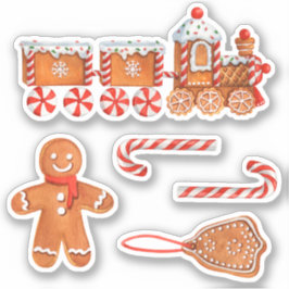 Pegatina Navidades Gingerbread Train & Candy Cane
